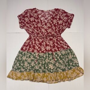 New Jodifl Floral Red Dress Ruffle Mini Womens Small‎ Bloomcore Feminine
